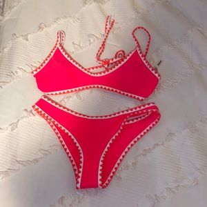 hot pink SHEIN bikini set